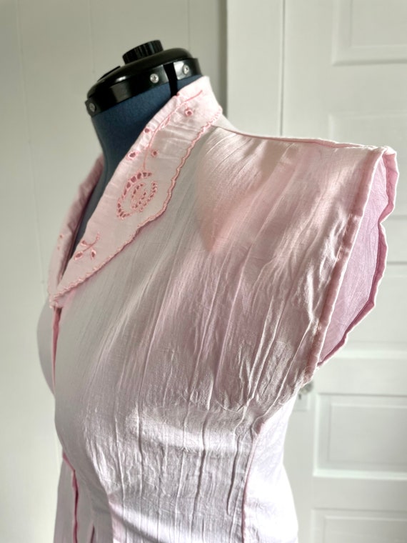 Vintage 1980s light pink 40s-inspired cap sleeve … - image 4