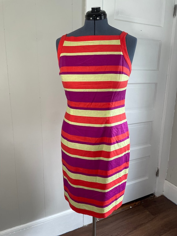 Vintage Y2K Nina Leonard pink striped sleeveless s