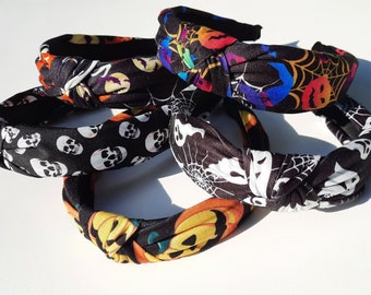 HALLOWEEN SKELETON PUMPKIN Wide Headbands| Skull Headband| Halloween Hair Hoop| Fall headband| Costume accessory| Gift for her| MH17