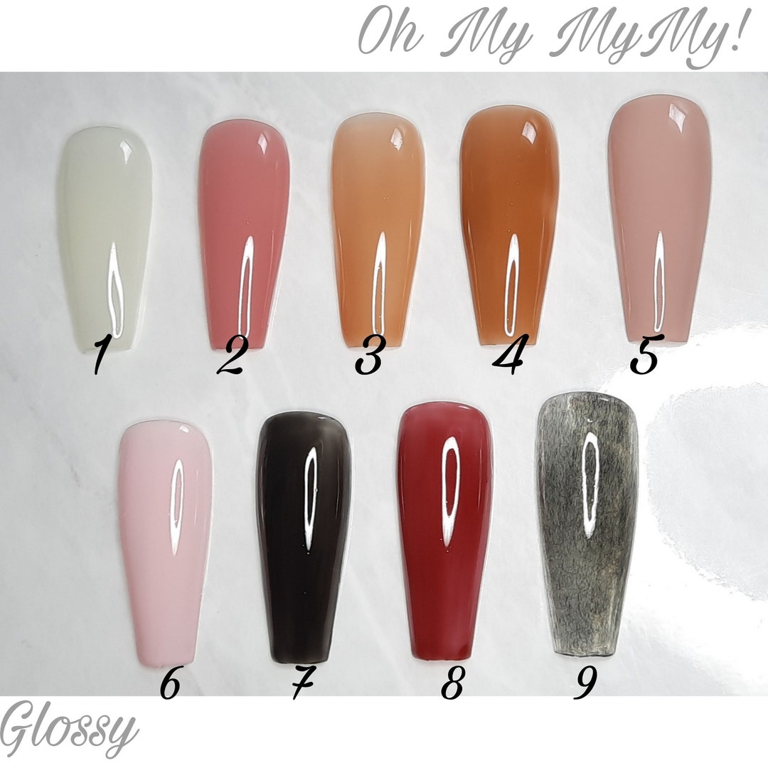 Choose Your SOLID TRANSPARENT COLORS Press-on Nails Jelly Milky Nails ...