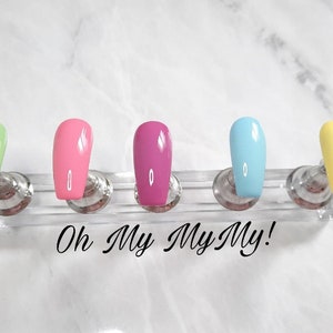 PASTEL SKITTLES Nails Set Pastel Spring Nails Pastel Easter NailsSolid Color NailLuxury Press On Nail Pastel Rainbow NailGift for her image 4