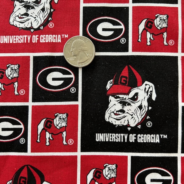 Georgia Bulldogs100% Cotton Fabric Free Shipping