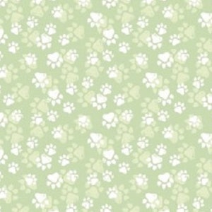 Cat Paws All Over Light Green Background Studio E Fabrics 100% Cotton FREE SHIPPING
