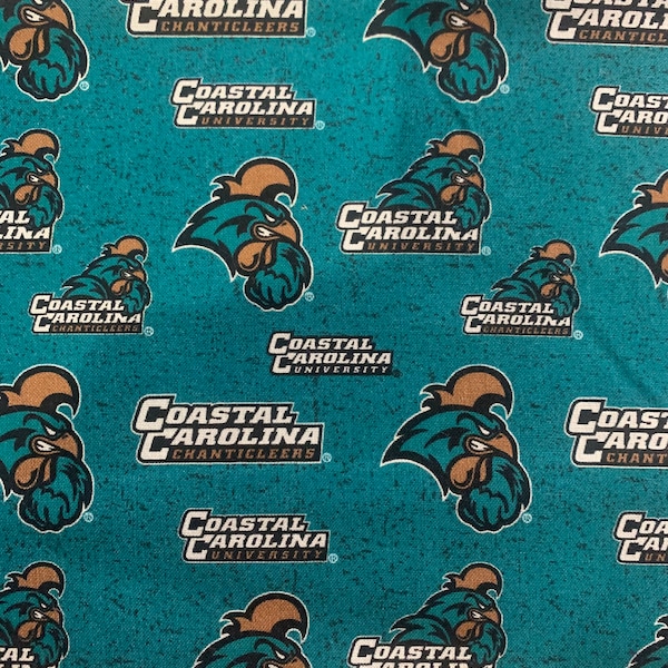 Coastal Carolina University 100% Cotton Fabric Free Shipping