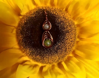Dragons Bloodstone Antique Copper Wire Wrapped Pendant Necklace