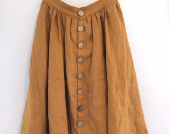 button front skirt etsy