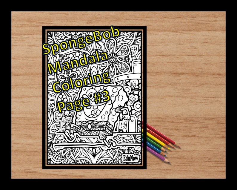 Spongebob Mandala Coloring Page 3 | Etsy