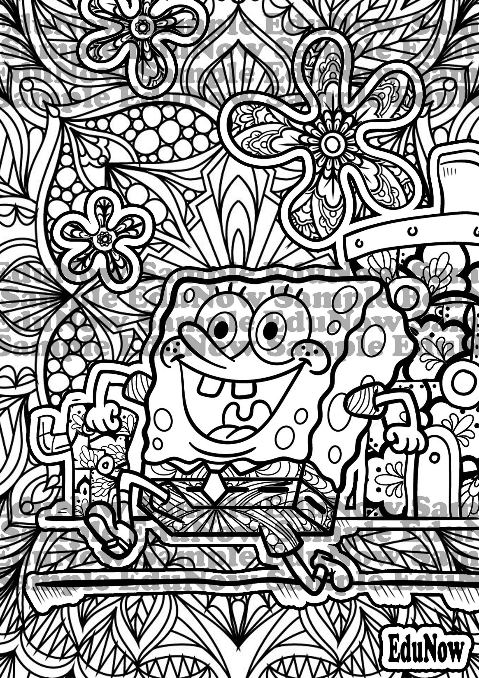 Spongebob Mandala Coloring Page 3 - Etsy Singapore