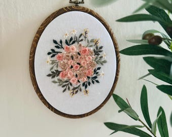Hand Embroidered Floral Decorative Hoop - Etsy