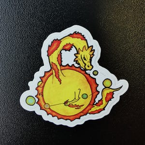 Sun Dragon Solar System 2 inch Vinyl Sticker | For laptop, water bottle, waterproof