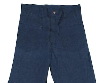 1970s Vintage Deadstock Sailor Bellbottom Wide Leg High Rise Pants 30x35