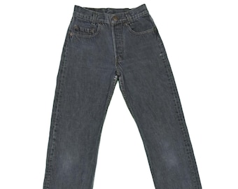 1990s Vintage Levis 701 Charcoal Black Jeans 25x29.5