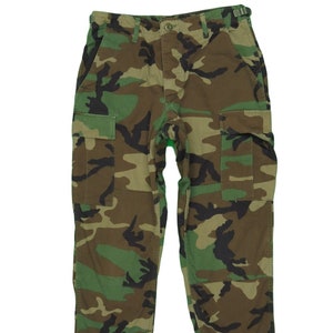Vintage 80s/90s Camo Utilitarian Army Fatigue Cargo Pants XS