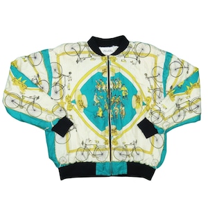 1990s Vintage Silk Bomber Jacket Size M image 1