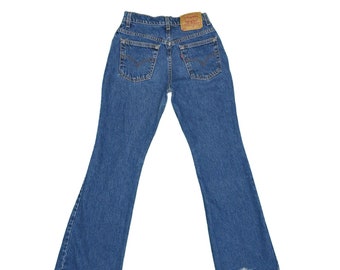 1990s Vintage Levis 519 Low Rise Flared Jeans 26x31