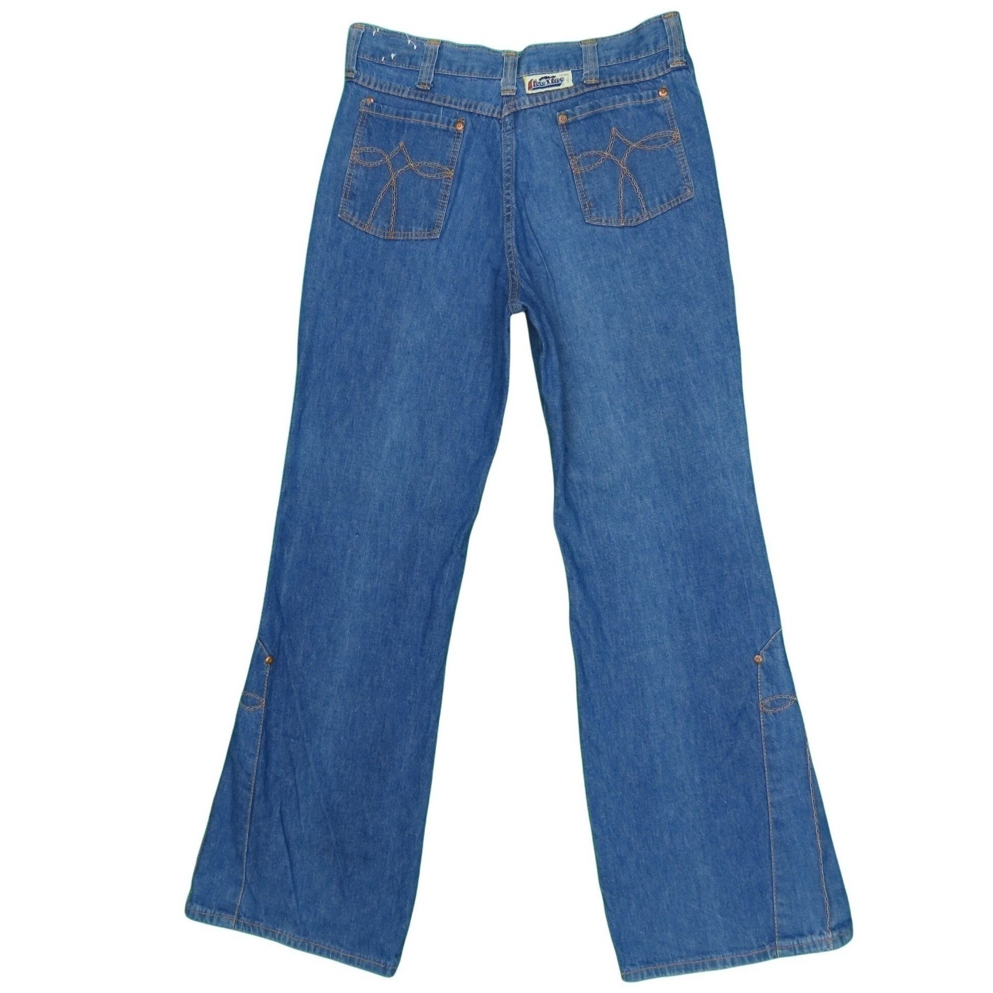 70's Vintage Blue Bell Bottom Wide Leg Jeans / 24 Waist – Past Lives Thrift