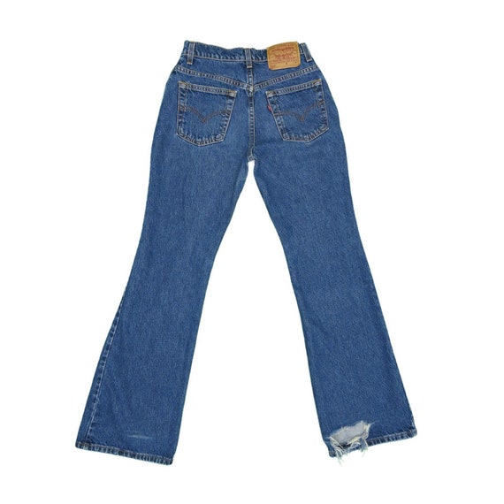 1990s Vintage Levis 519 Low Rise Flared Jeans 26x31 - Gem