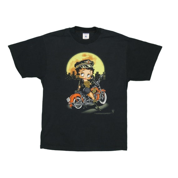 Vintage Betty Boop Biker Babe Shirt Size L - image 1