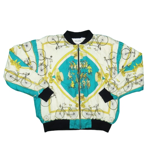 1990s Vintage Silk Bomber Jacket Size M - image 1