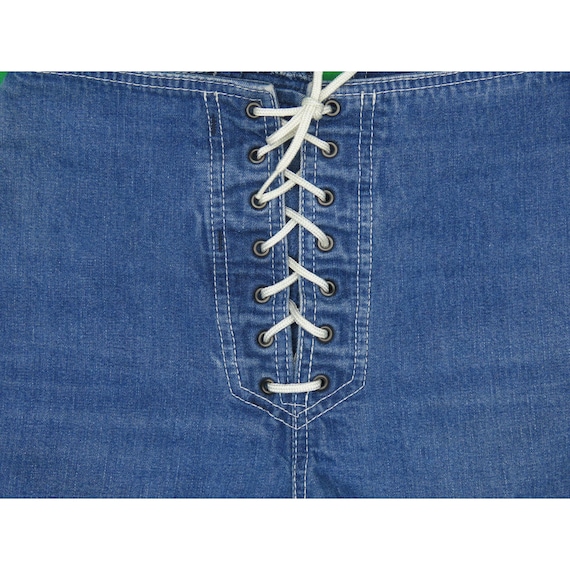 1970s Vintage Rag City Blues Lace Up Hippie Jeans… - image 3