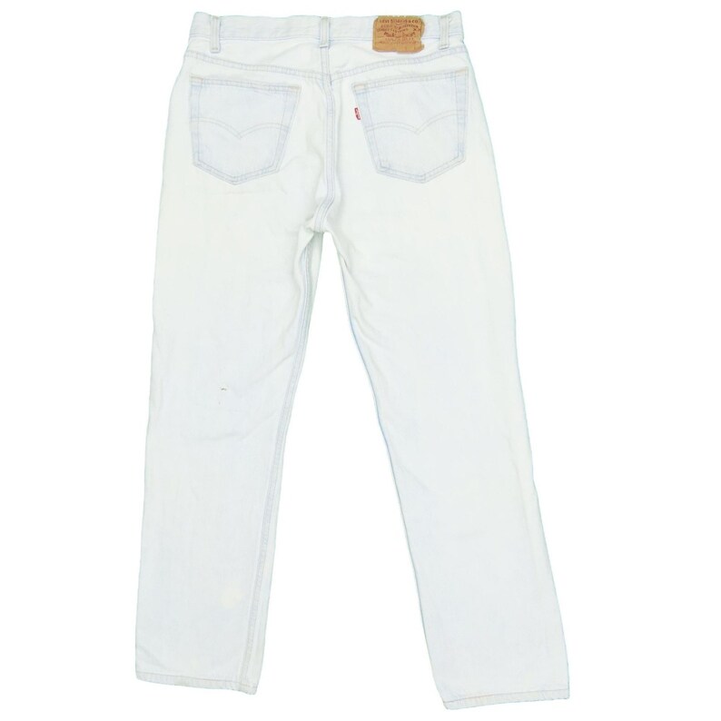 1990s Vintage Levis 501 Frost White Jeans 32x29 image 2