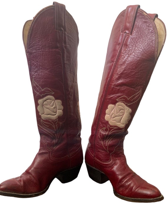 Vintage Justin Western Knee High Leather Cowboy Bo