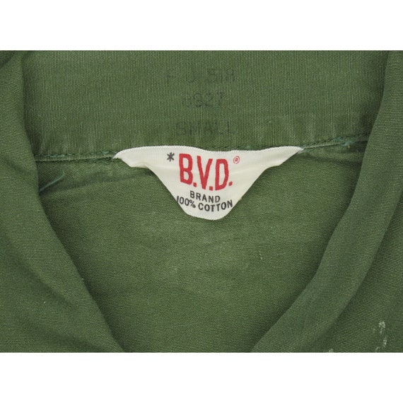 1960s Vintage B.V.D. Army Shirt Size S - image 3