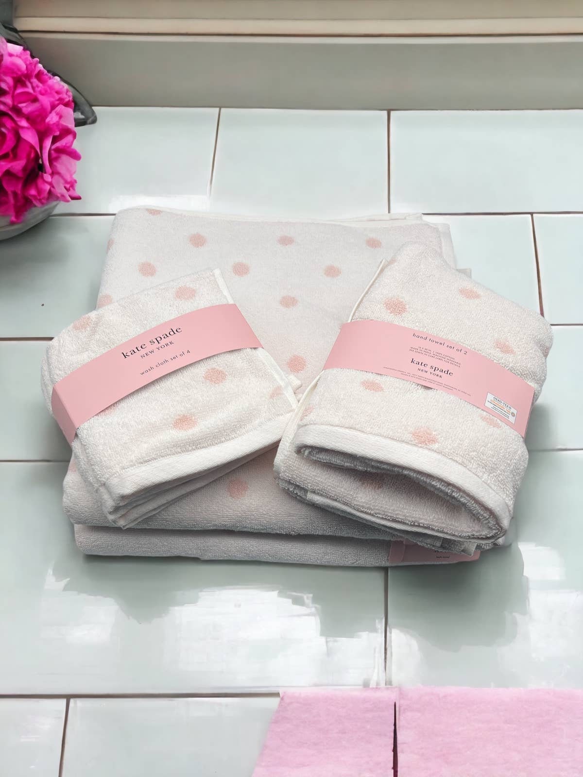 Kate Spade White Bath Towels Set of 4 