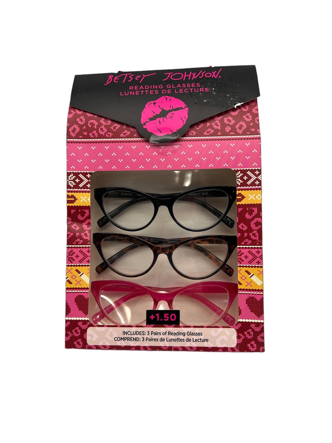 Betsey Johnson Reading Glass 1.50 3 Pair Etsy