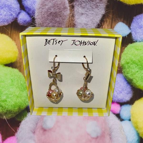 Betsey Johnson Easter Basket Earrings