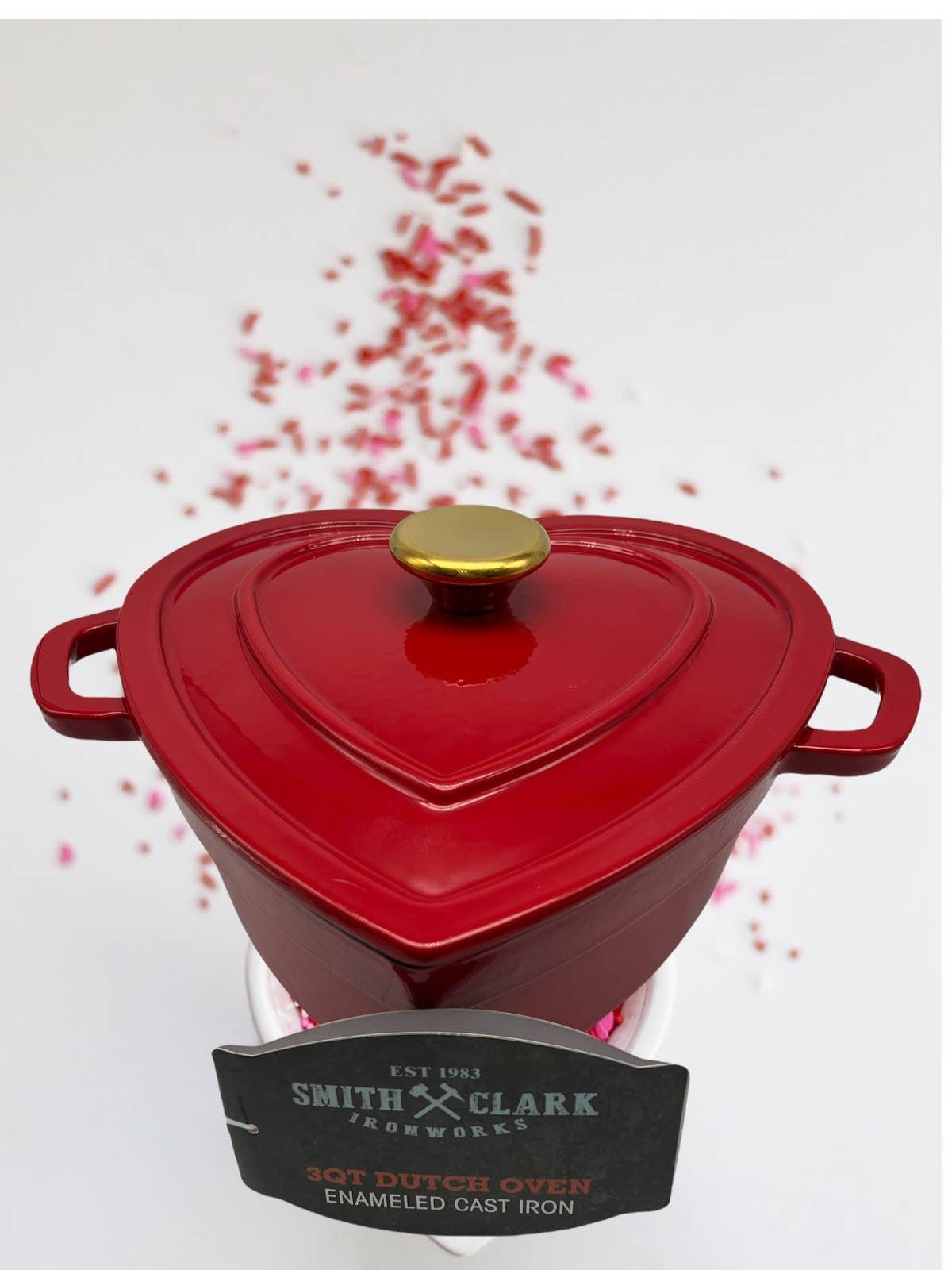  JHSA Heart-Shaped Enamel Dutch Oven, Cast Iron