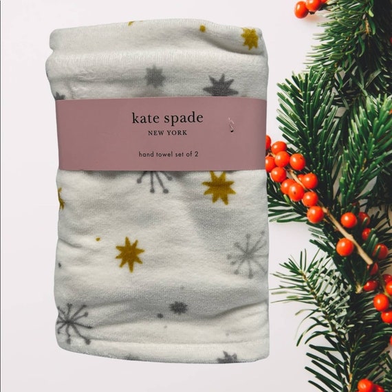New 2 Kate Spade Kitchen Towels Festive Holiday Christmas Red & Green Dots