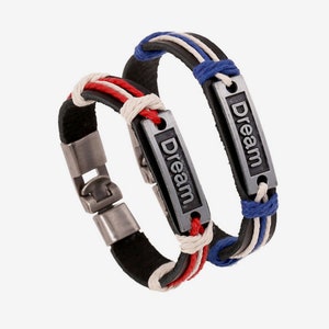 Personalized Matching Dream Leather Couple Bracelet