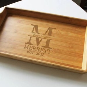 Bamboo Serving Tray with handles