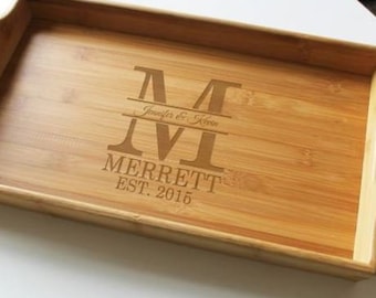 Bamboo Serving Tray with handles