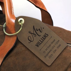 Personalized 100% Genuine Leather luggage tag