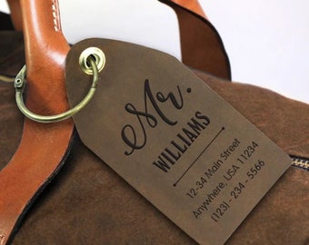 Personalized 100% Genuine Leather luggage tag