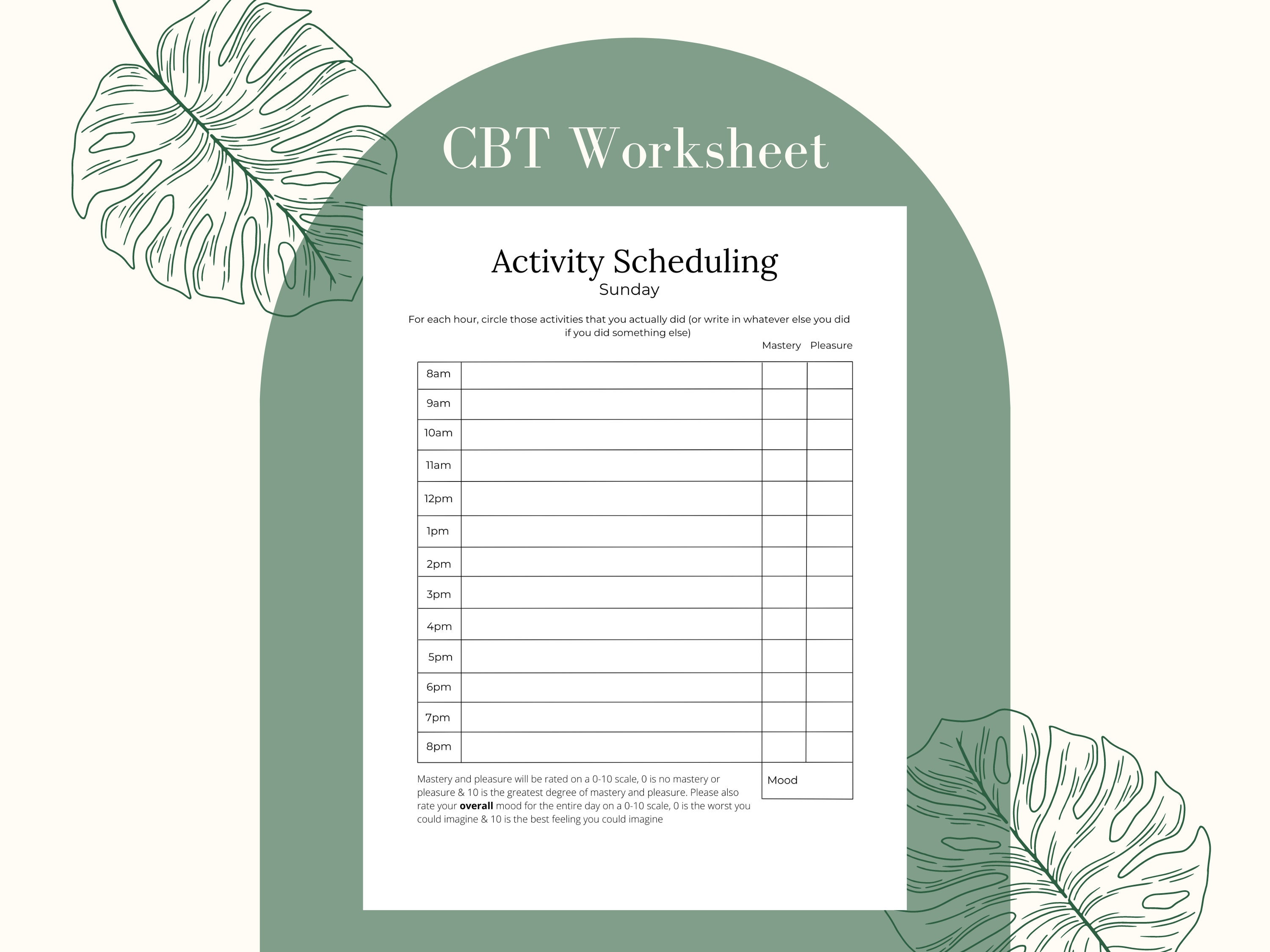 cbt homework for depression