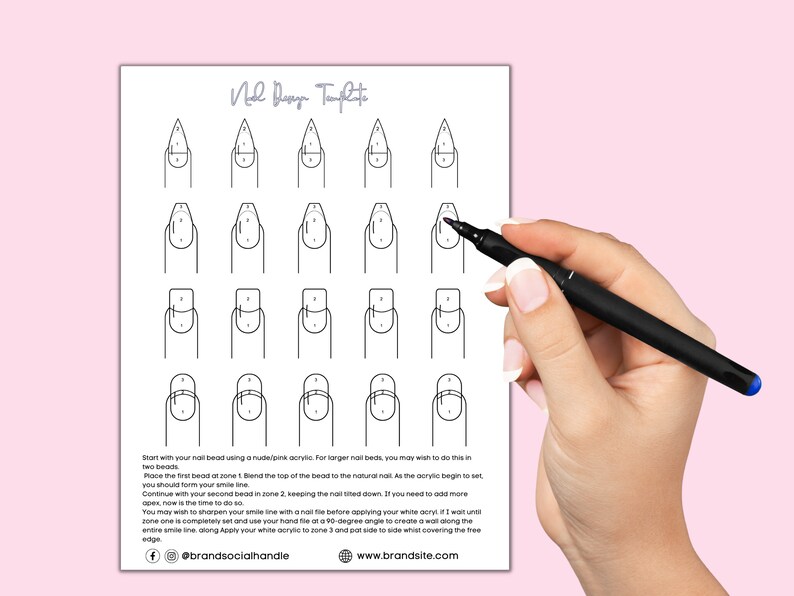 DIY Nail Design Canva Template Nail Art Design, Coloring Page, Canva