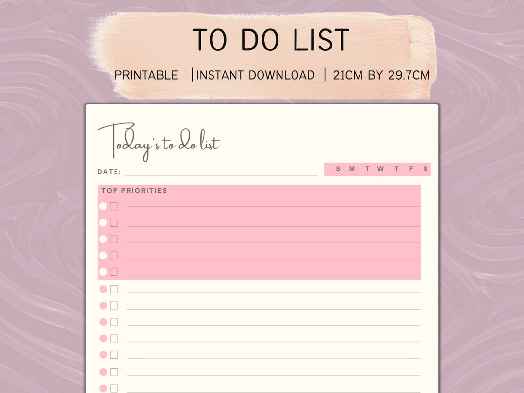 Minimalist to Do List Template Canva Template, to Do List, Daily