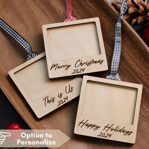 Personalized Photo Frame Ornament 2025: Laser Cut Birch Keepsake