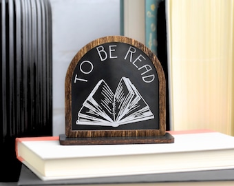 TBR "To Be Read" Sign for Book Nook, Home Library & Bookshelves | Arch Shaped Library Sign | Bookshelf Decor | Bookish Gift | Shelfie Signs