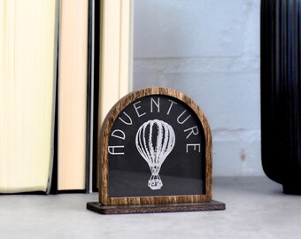 Adventure Book Genre Sign: Laser-Cut Baltic Birch Library Decor