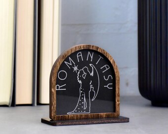 Romantasy Genre Sign: Laser-Cut Baltic Birch Library Decor