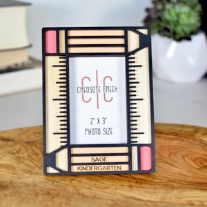 Personalizable School Photo Frame Magnet & Self Standing | Mini Wood Picture Frame for School Photo | Mother&#39;s Day Photo Gift