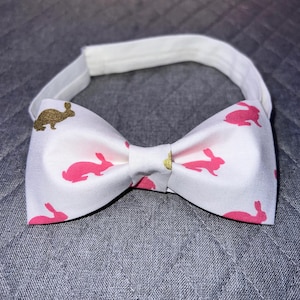 Adjustable Pre-Tied Bunny, Rabbits Bow Tie, Soft Cotton