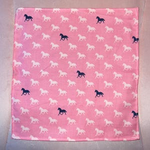 Pink Derby Day Horses, Equestrian Pocket Square Made with Soft Cotton Fabric