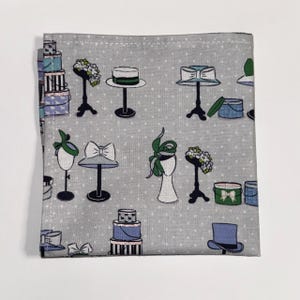 Derby Day Accessories and Icons Pocket Square Made with Soft Cotton Fabric