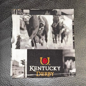 Derby Day Horses, Jockey Silks, Equestrian Pocket Square Made with Licensed Kentucky Derby Fabric, Soft Cotton Fabric