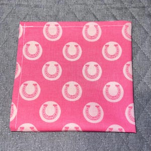 Derby Day Horseshoes, Horses, Polka Dots Equestrian Pocket Square Made with Soft Cotton Fabric